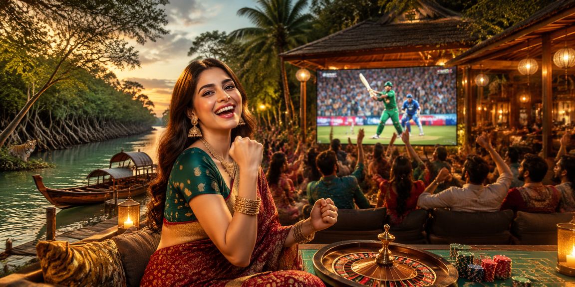 সুন্দরবনের পটভূমিতে ক্রিকেট বেটিং উপভোগকারী বাংলাদেশি